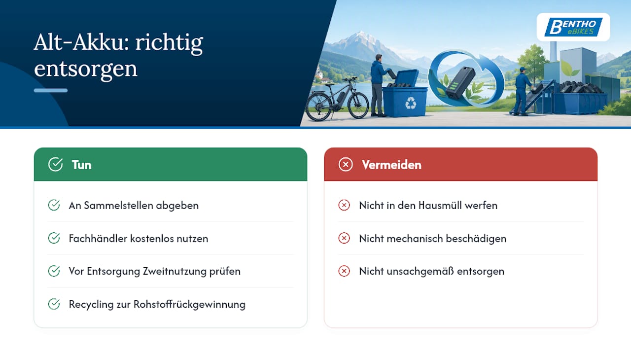 Wie entsorgt man einen alten E-Bike Akku richtig? — overview diagram