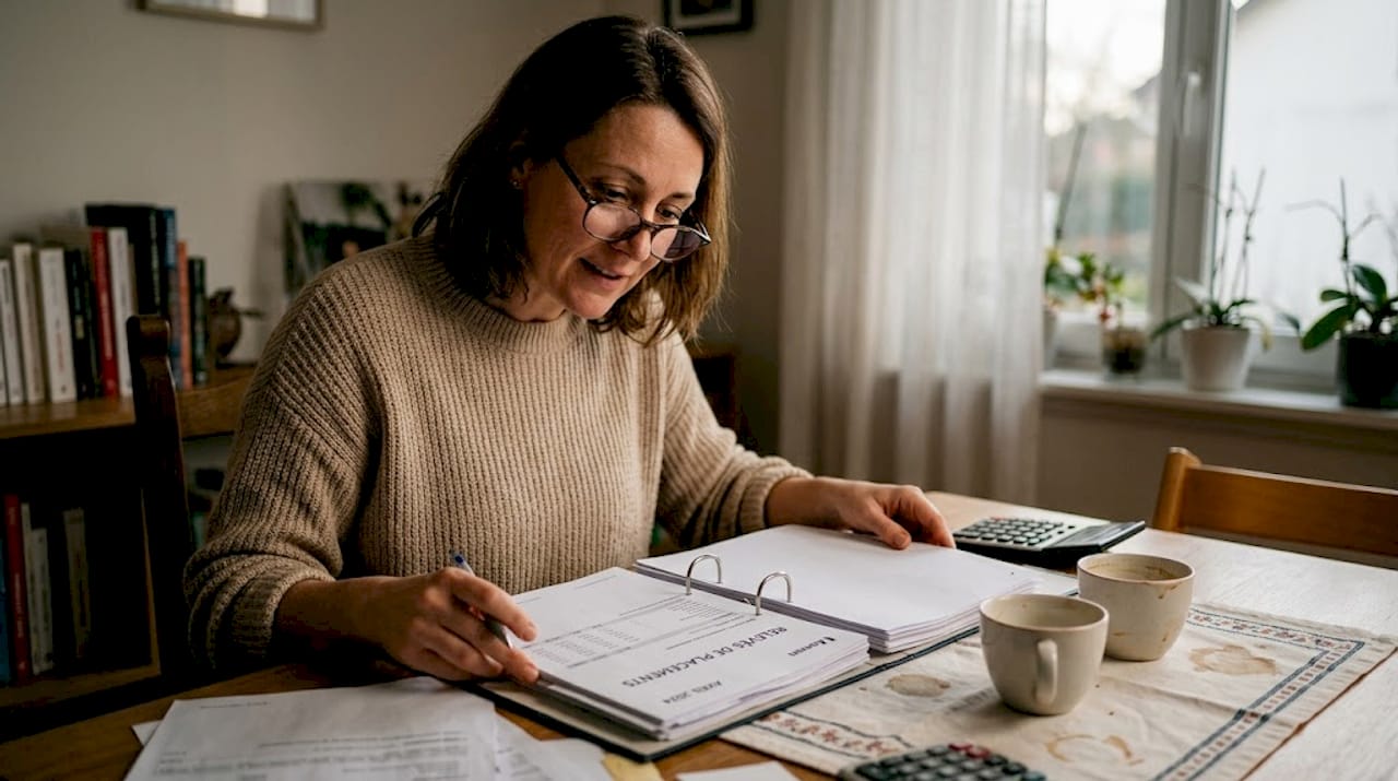Une femme consulte la performance de ses placements financiers