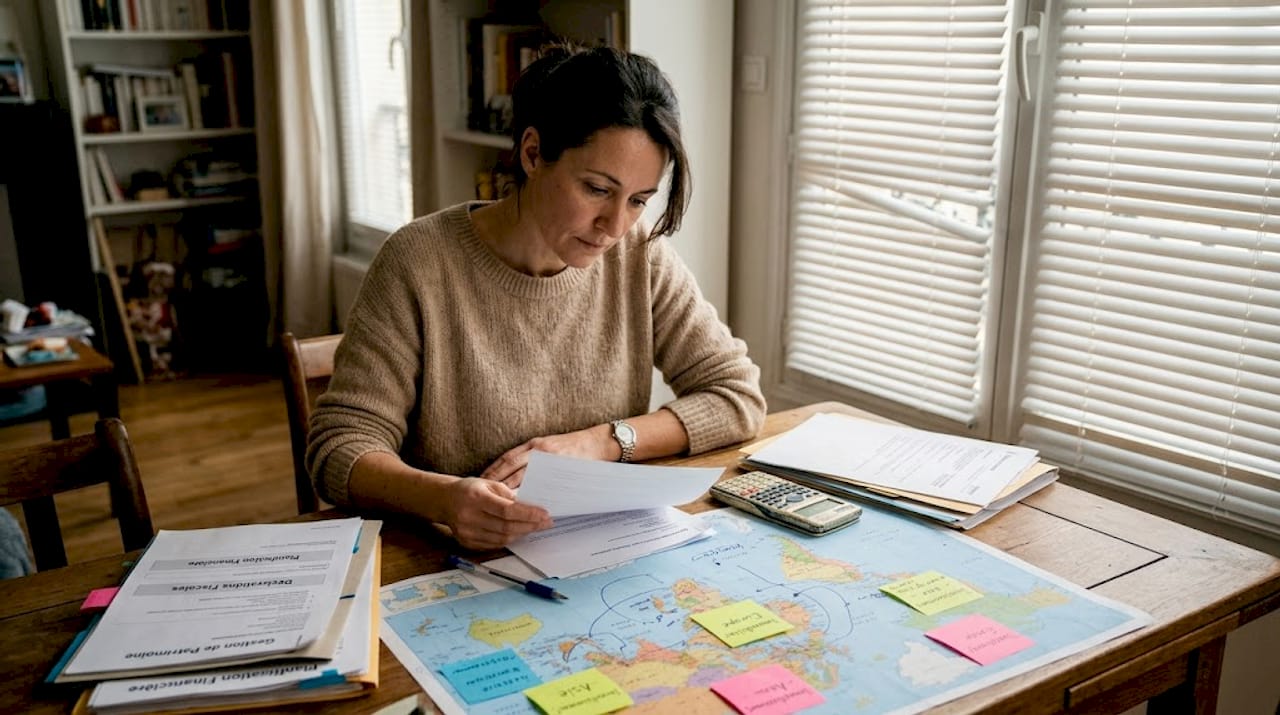 Une femme s'occupe de la gestion du patrimoine familial et de l'organisation de la maison.