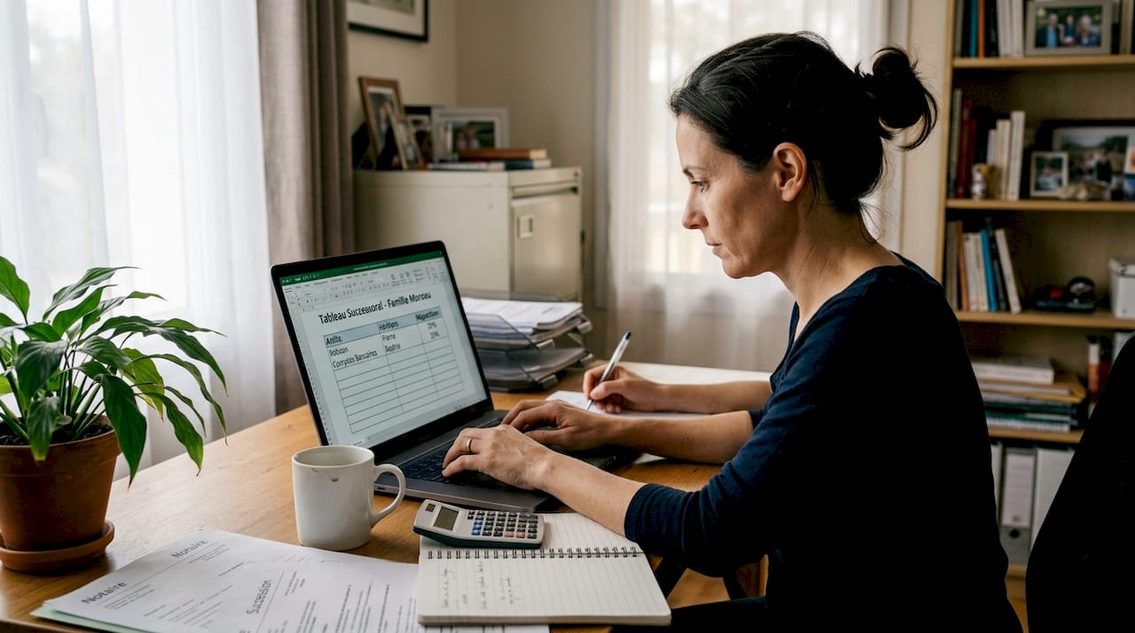 Une femme se penche sur les règles d’abattement fiscal applicables aux beaux-enfants dans le cadre d’une succession.