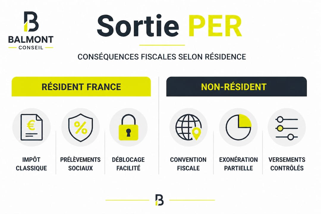 Infographie : quelles différences lors de la sortie du PER pour les résidents et les non-résidents ?