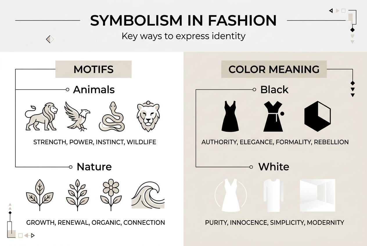 Infographic on symbolism in fashion categories