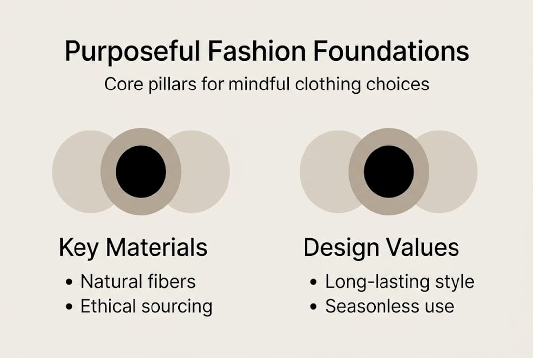 Infographic outlining purposeful fashion foundations