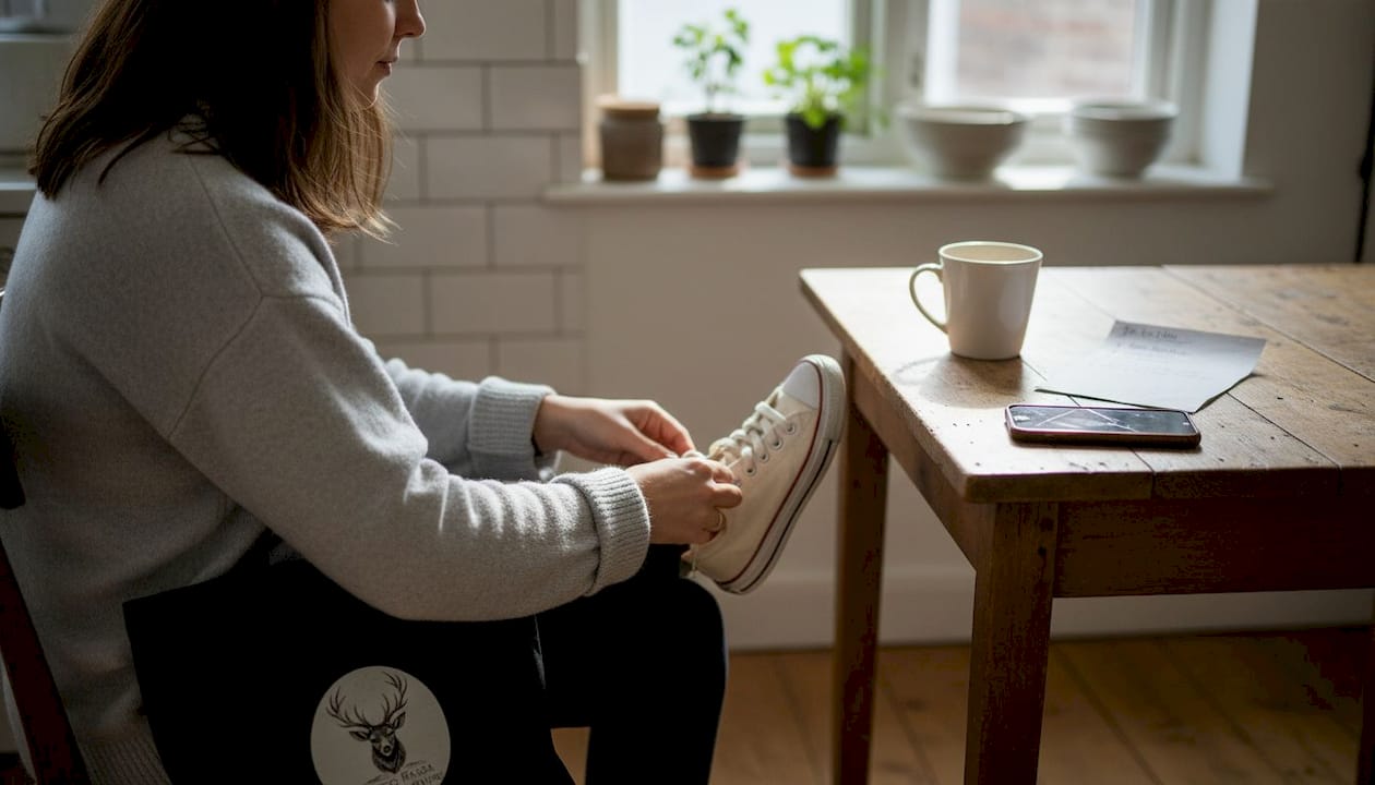 Woman dressing for resilient daily routine