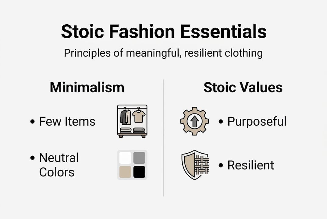 Infographic on meaningful stoic fashion essentials