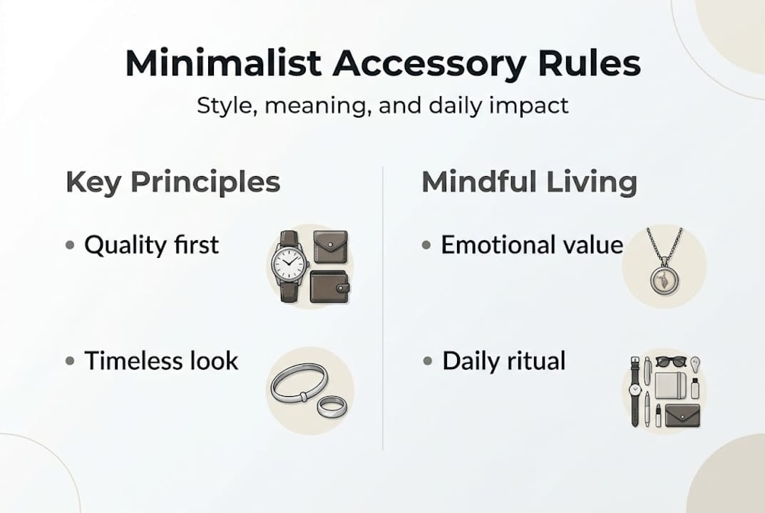 Infographic minimalist accessory principles summary