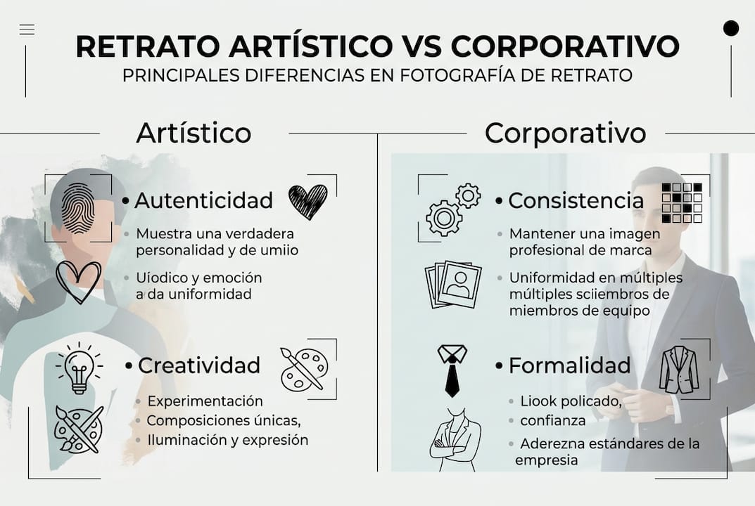 Infografía: ¿En qué se diferencian un retrato artístico y uno corporativo?