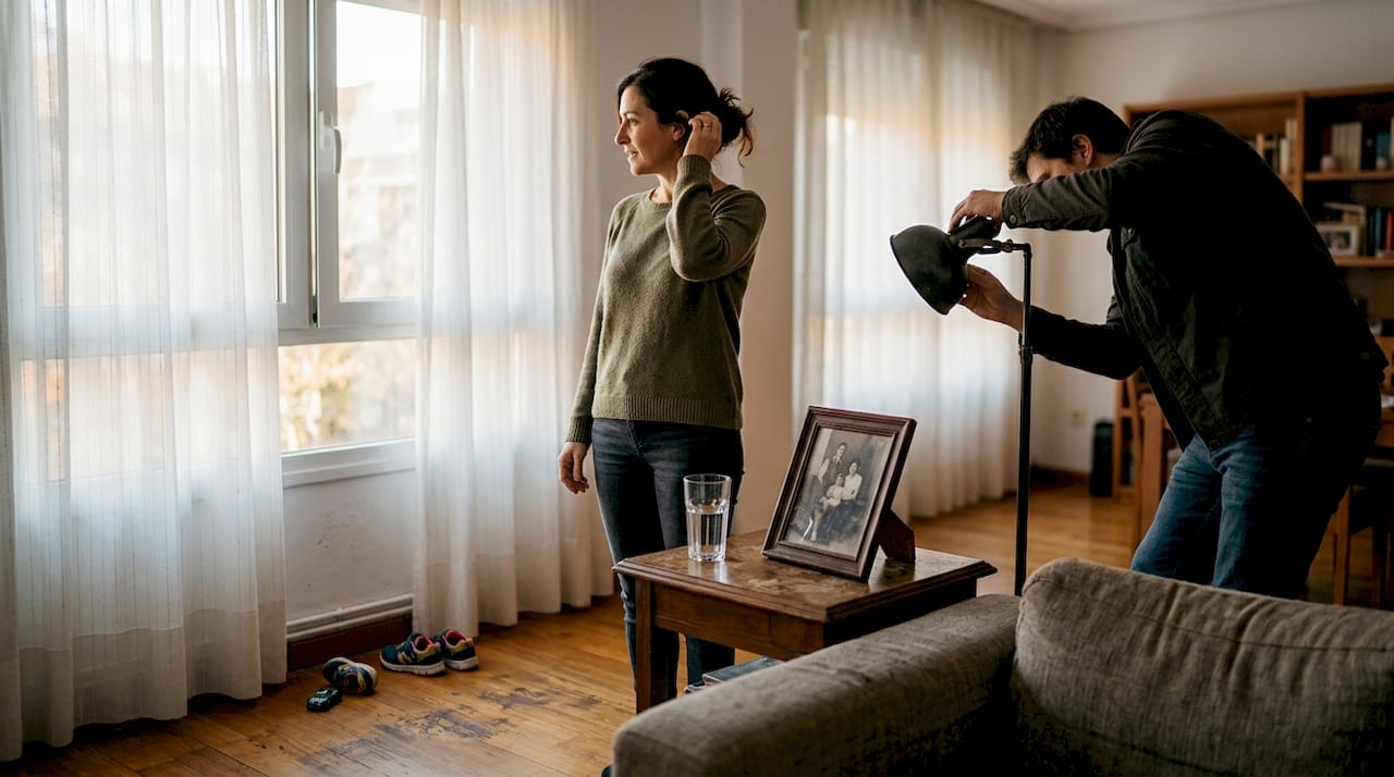 Fotógrafo ajustando la luz para lograr un retrato a medida