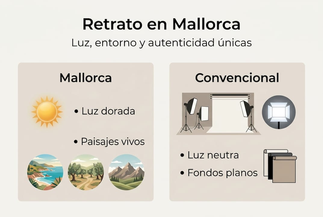 Infografik: Wo unterscheiden sich Porträts auf Mallorca von traditionellen Porträts?