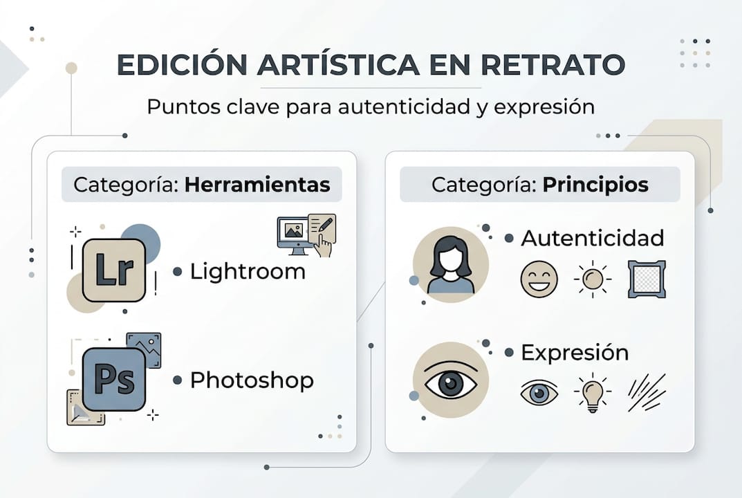 Guía visual para la edición creativa de retratos