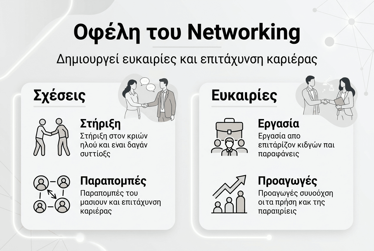 Infographic: Τα πλεονεκτήματα και οι ευκαιρίες της επαγγελματικής δικτύωσης