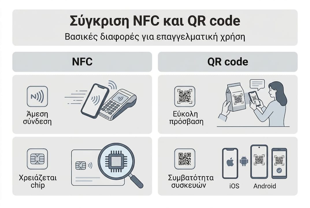 Infographic: Οι βασικές διαφορές μεταξύ NFC και QR code