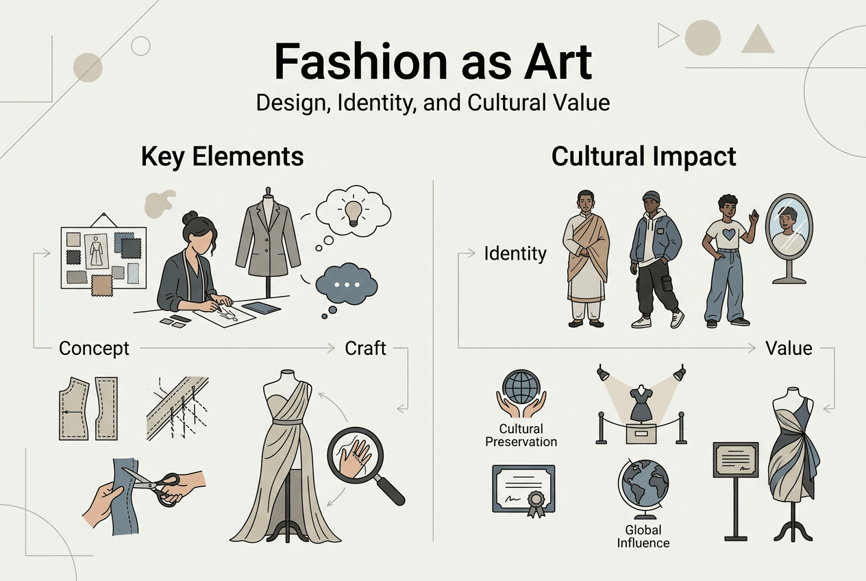 Infographic summarizing fashion as art and culture