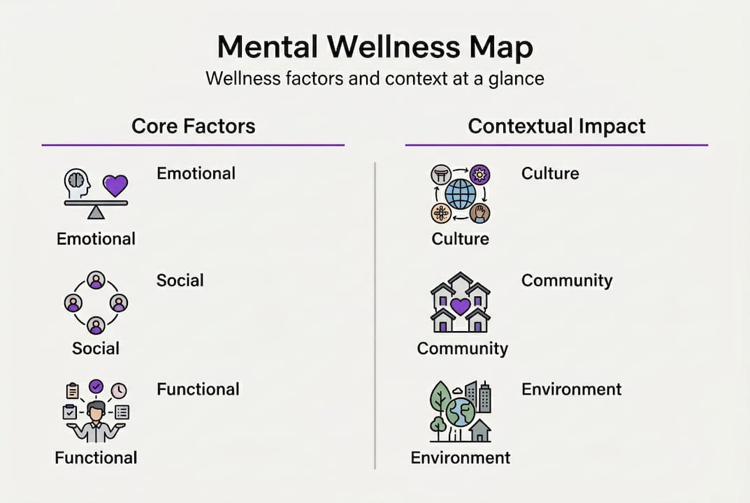 Infographic showing mental wellness dimensions