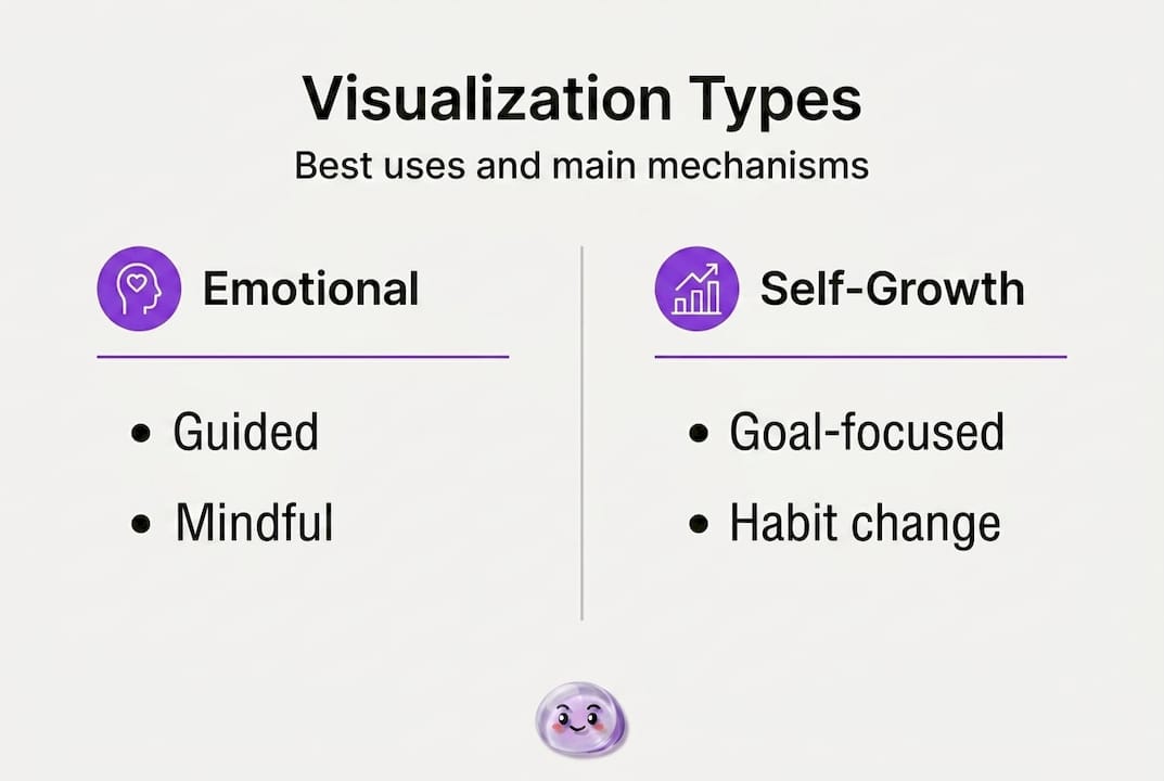 Infographic showing visualization types and benefits