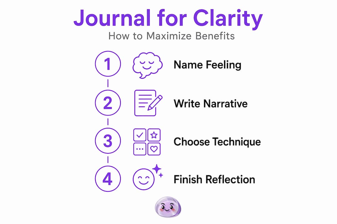 Infographic of journaling steps for clarity