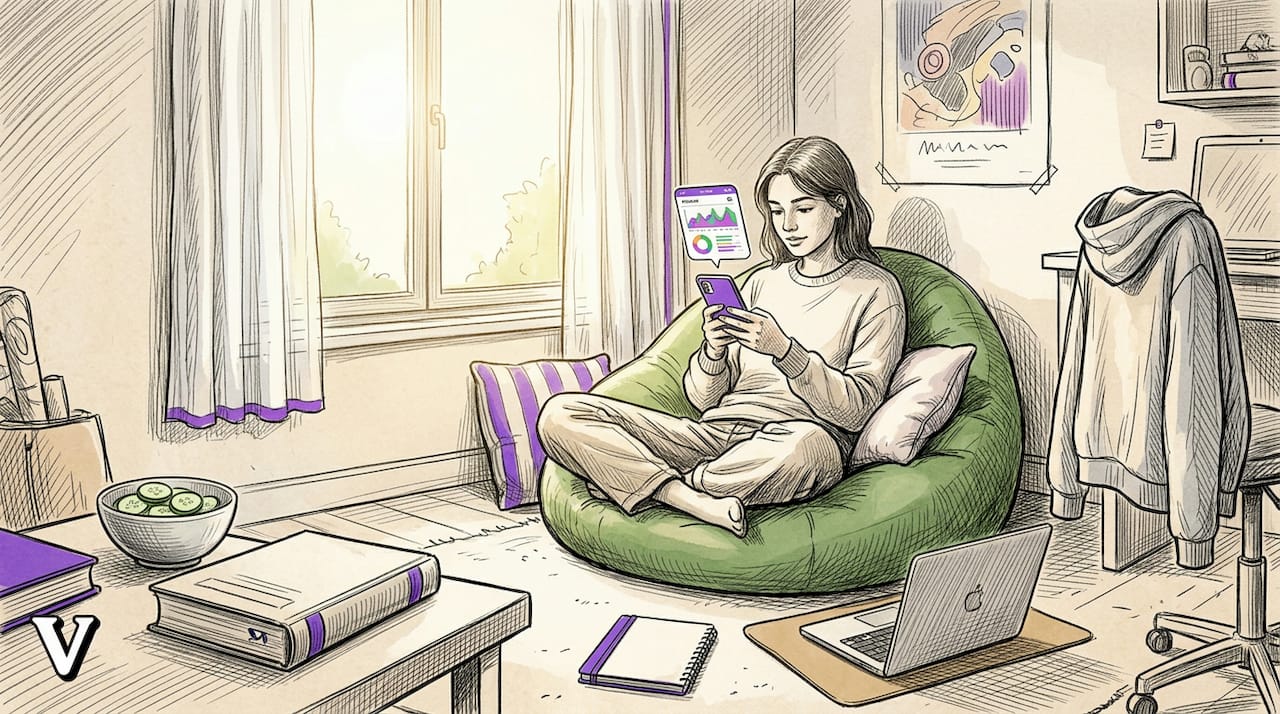 Student uses therapy AI app on smartphone