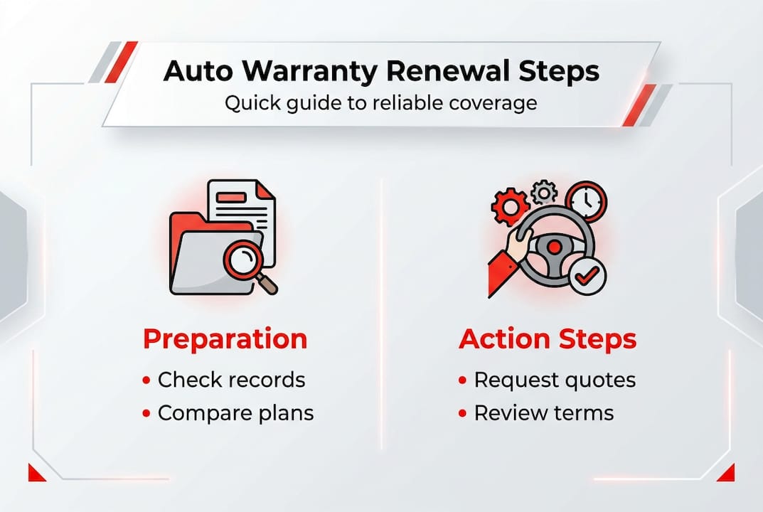 Infographic on key auto warranty renewal steps