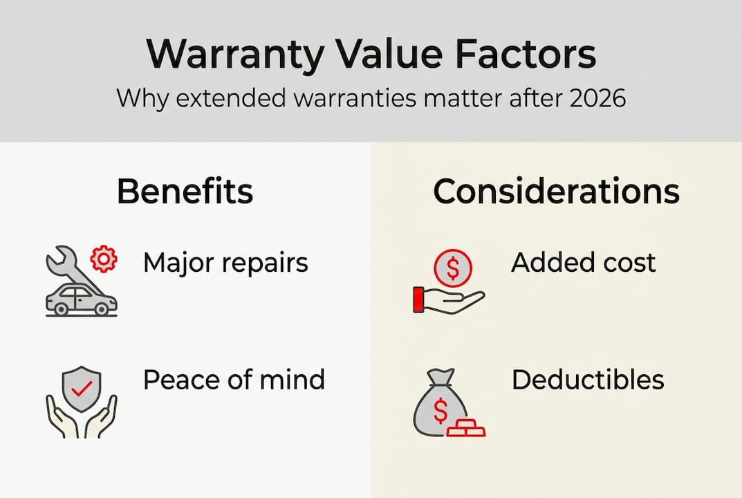 Infographic showing warranty pros and cons