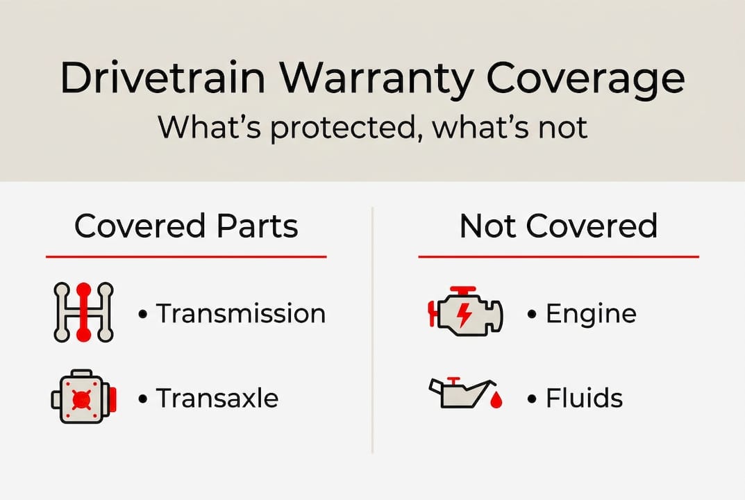 Infographic: drivetrain warranty coverage versus exclusions