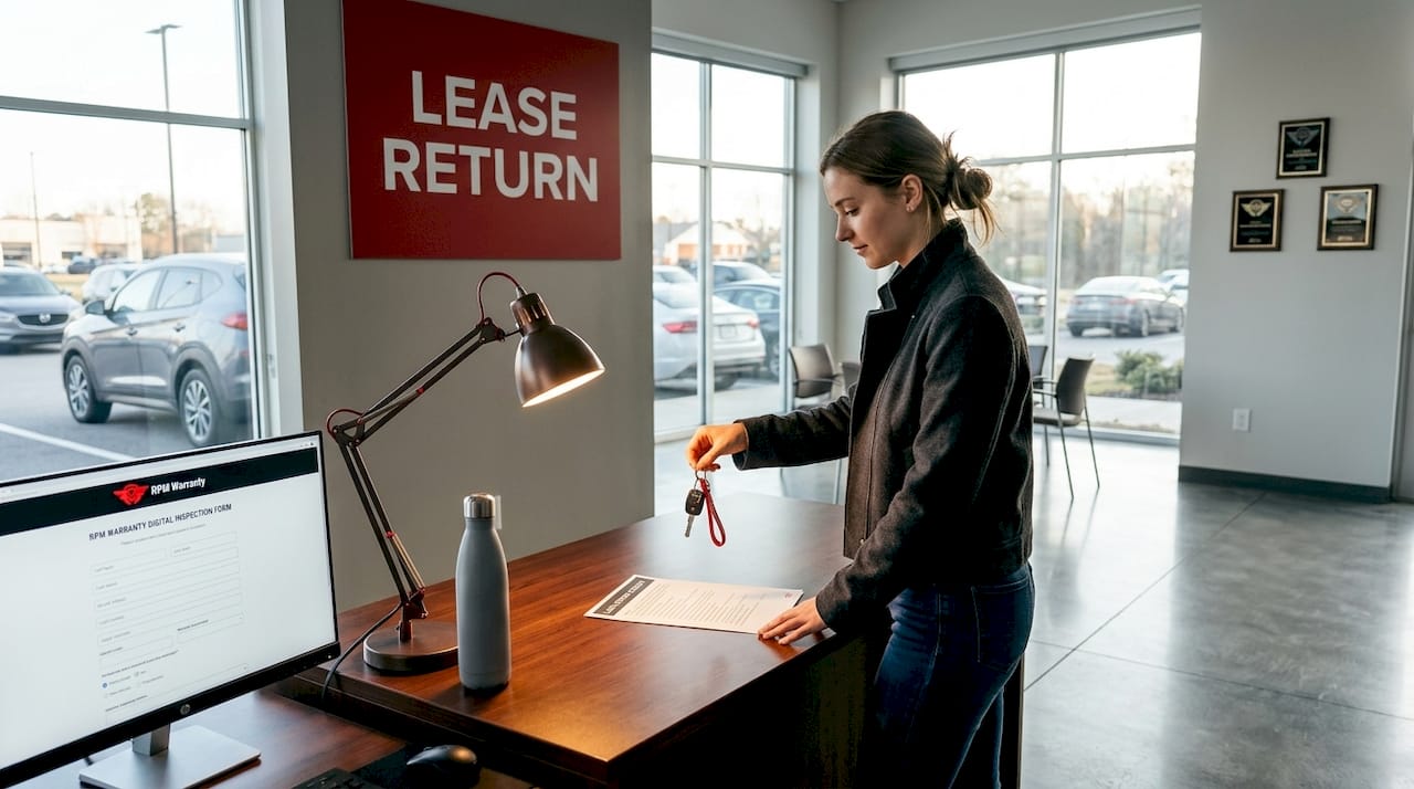 Lease return car inspection at dealership