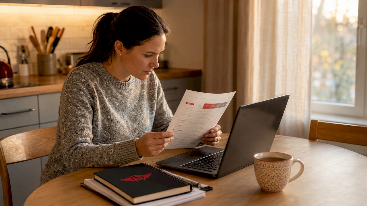 Hand reviewing warranty pricing comparison document