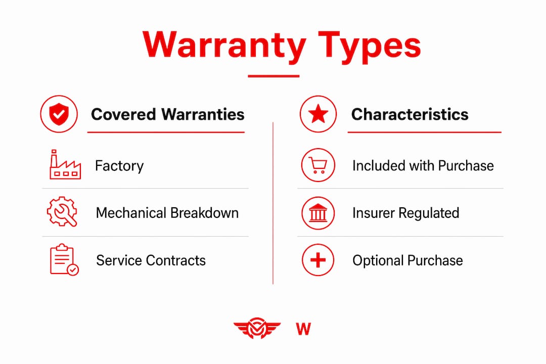 Infographic comparing mechanical warranty types