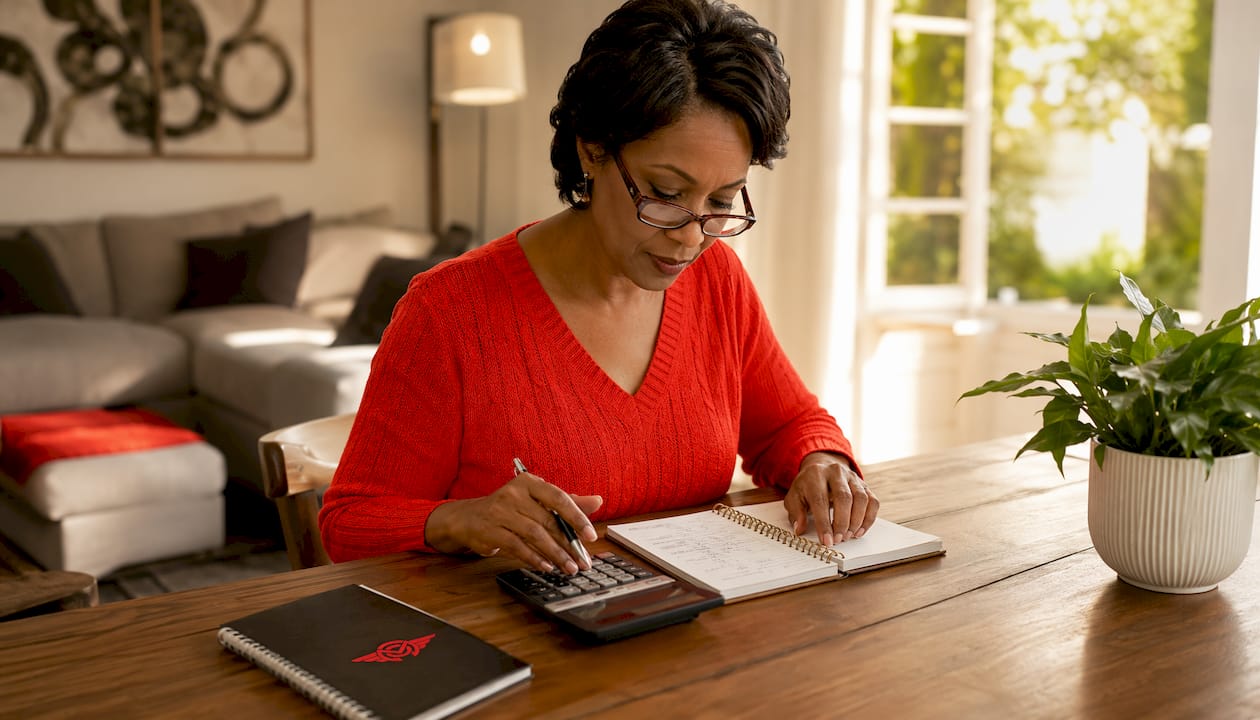 Hands calculating warranty costs and deductible