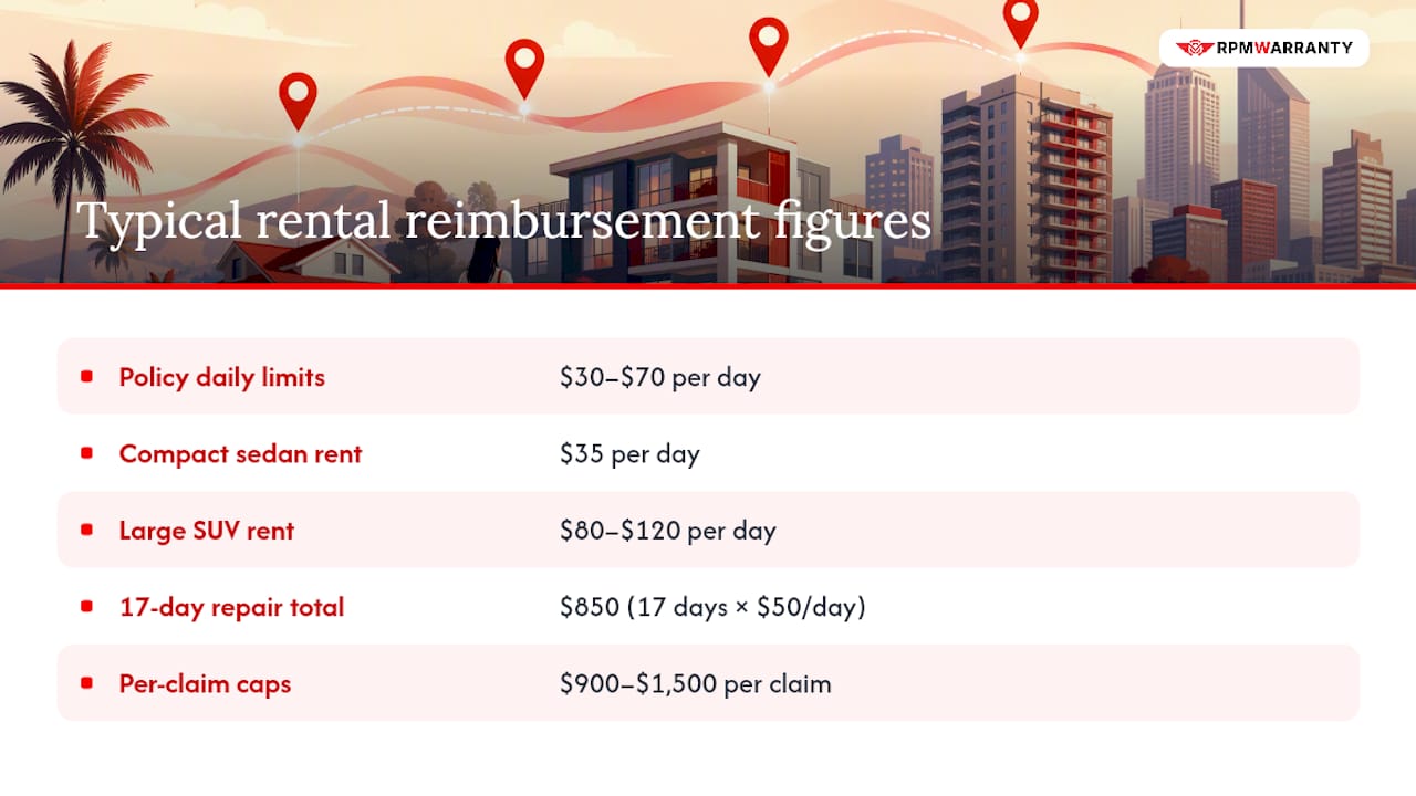 Rental reimbursement limits versus rental costs