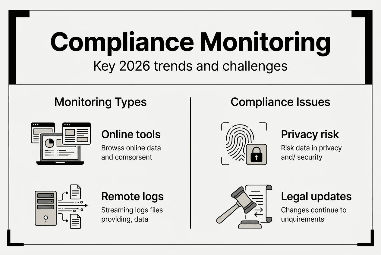 Infographic of monitoring types and compliance issues