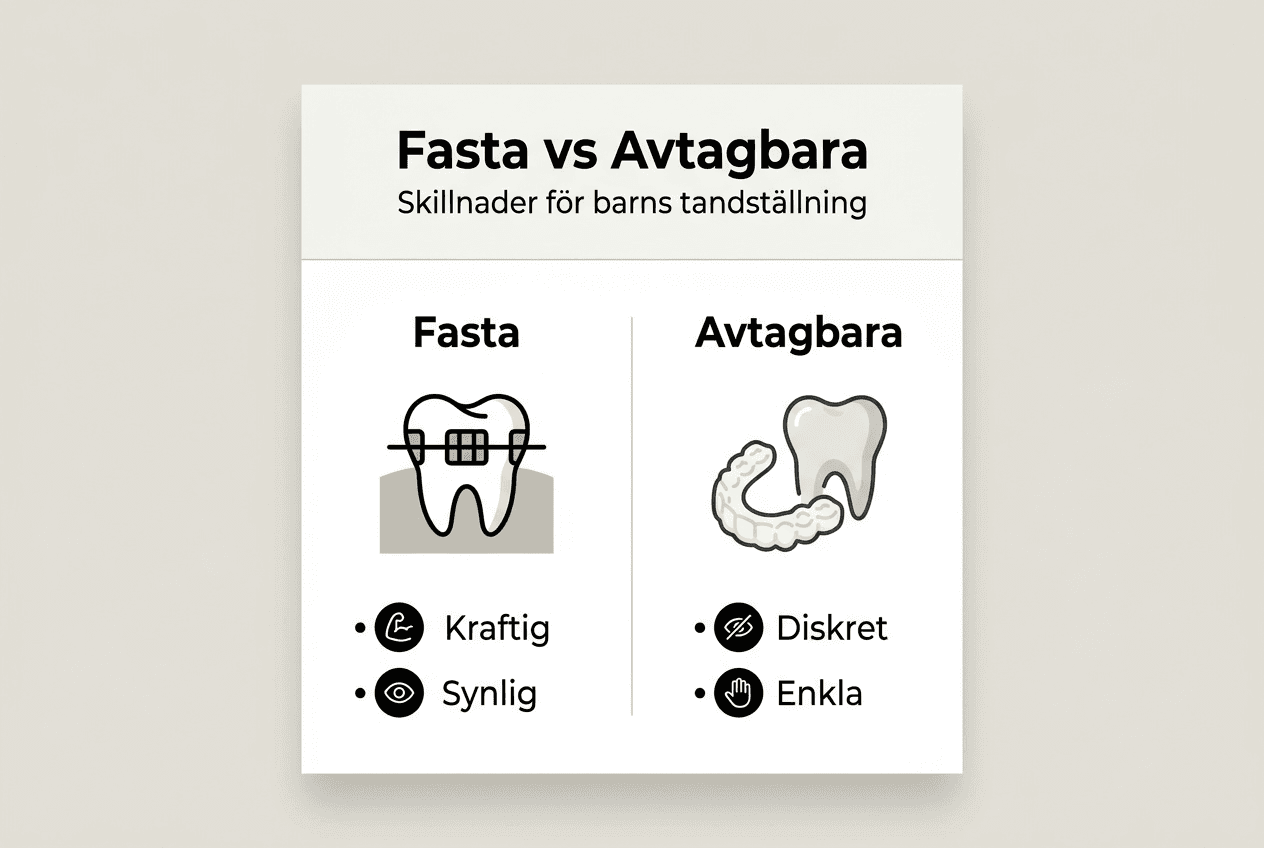 Infografik: Jämförelse mellan fasta och avtagbara alternativ