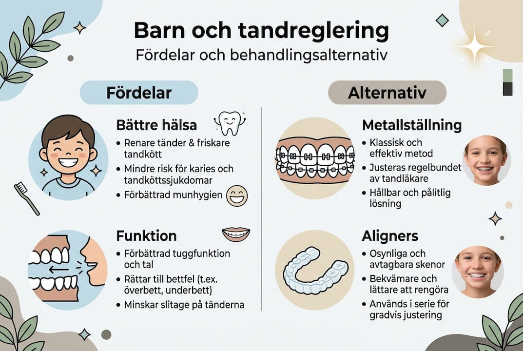 Grafisk översikt: Så kan du hjälpa ditt barn med tandreglering – fördelar och olika behandlingsalternativ