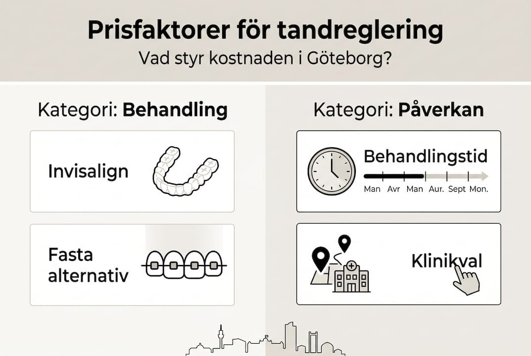 Grafisk översikt: Vad påverkar priset på tandställning?