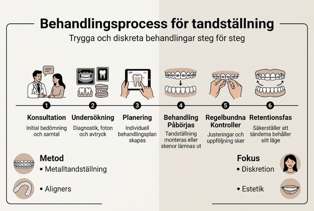 Grafisk översikt: Så går en tandregleringsbehandling till