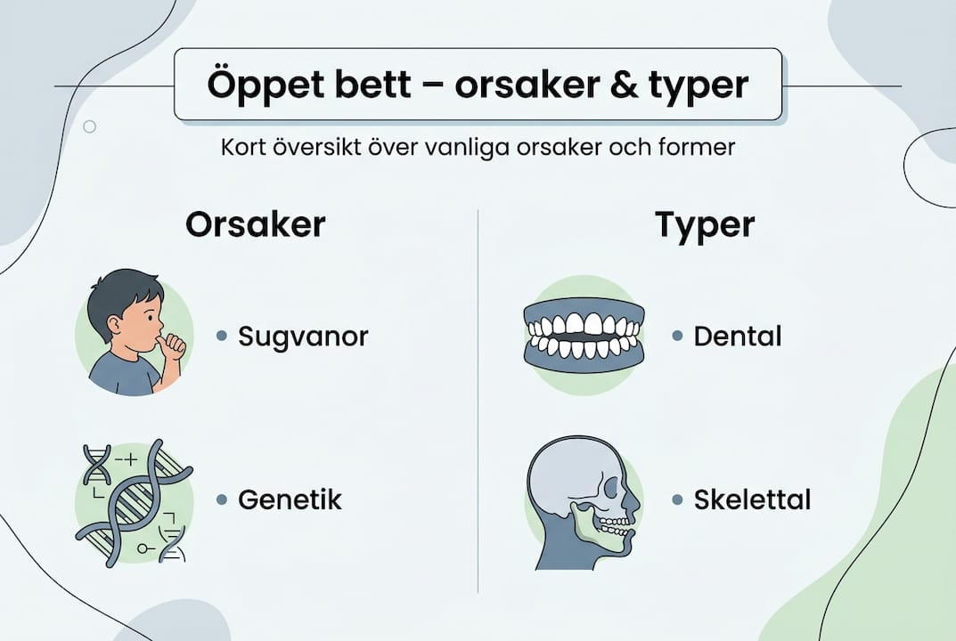 Infografik: Vad orsakar öppet bett och vilka olika typer finns?