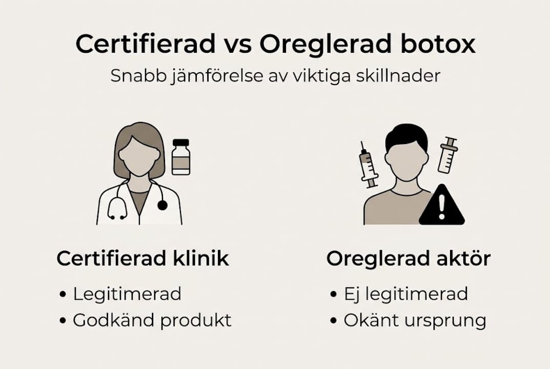 Jämförande grafik: Så skiljer sig auktoriserade kliniker från oregistrerade