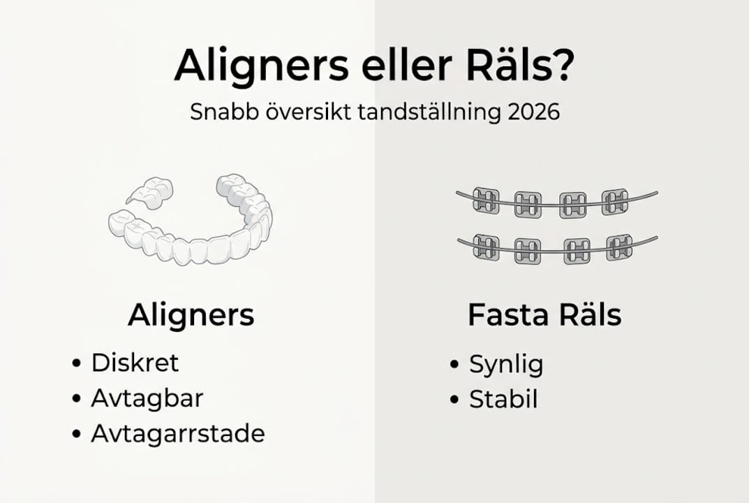 Infografik: jämförelse mellan aligners och tandställning