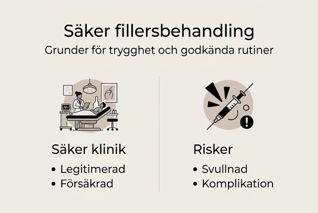 Grafik: Viktiga säkerhetsaspekter att tänka på vid behandling med fillers