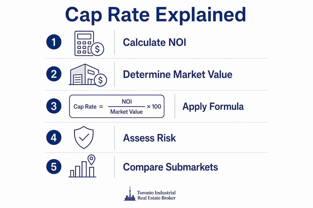 Infographic explaining capitalization rate steps