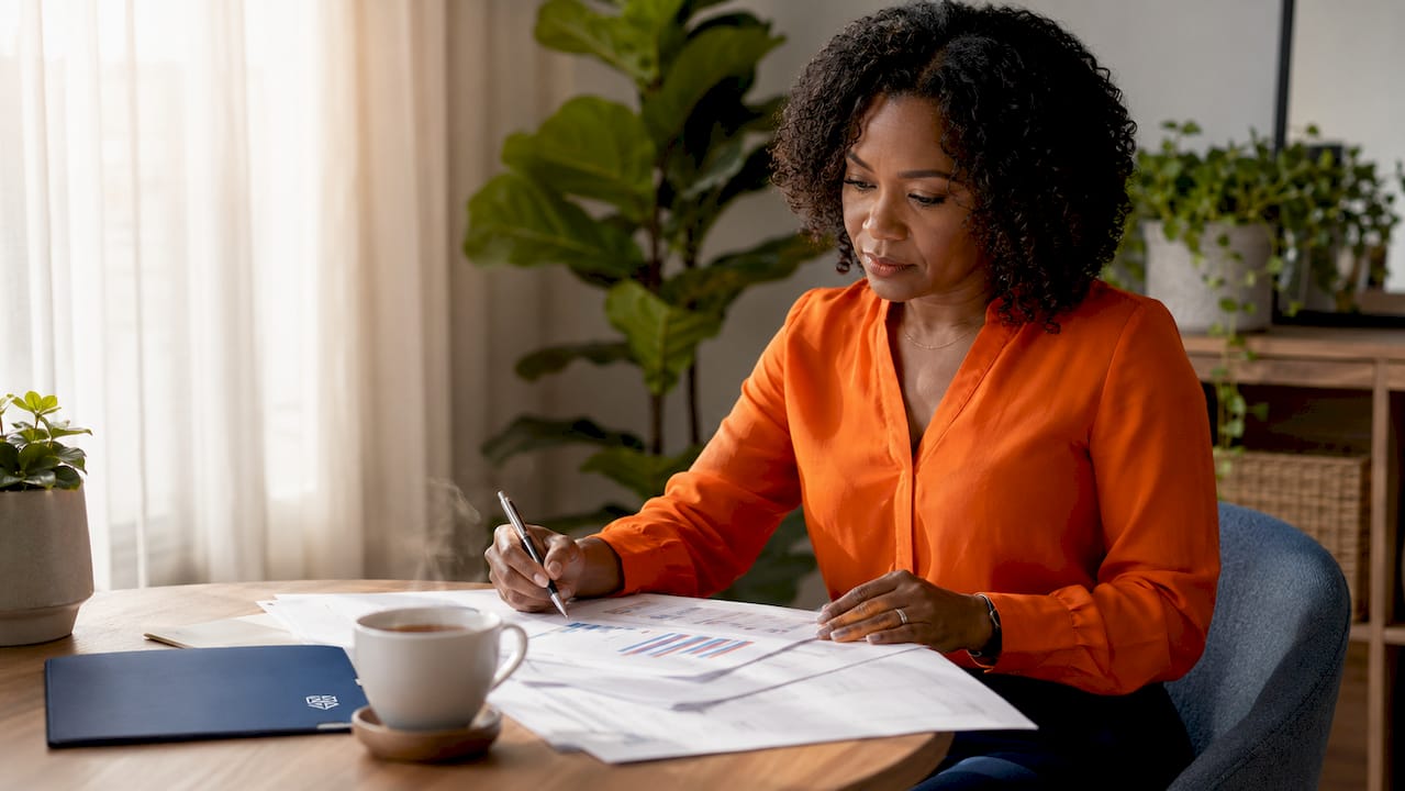 Property manager reviewing industrial rental rates