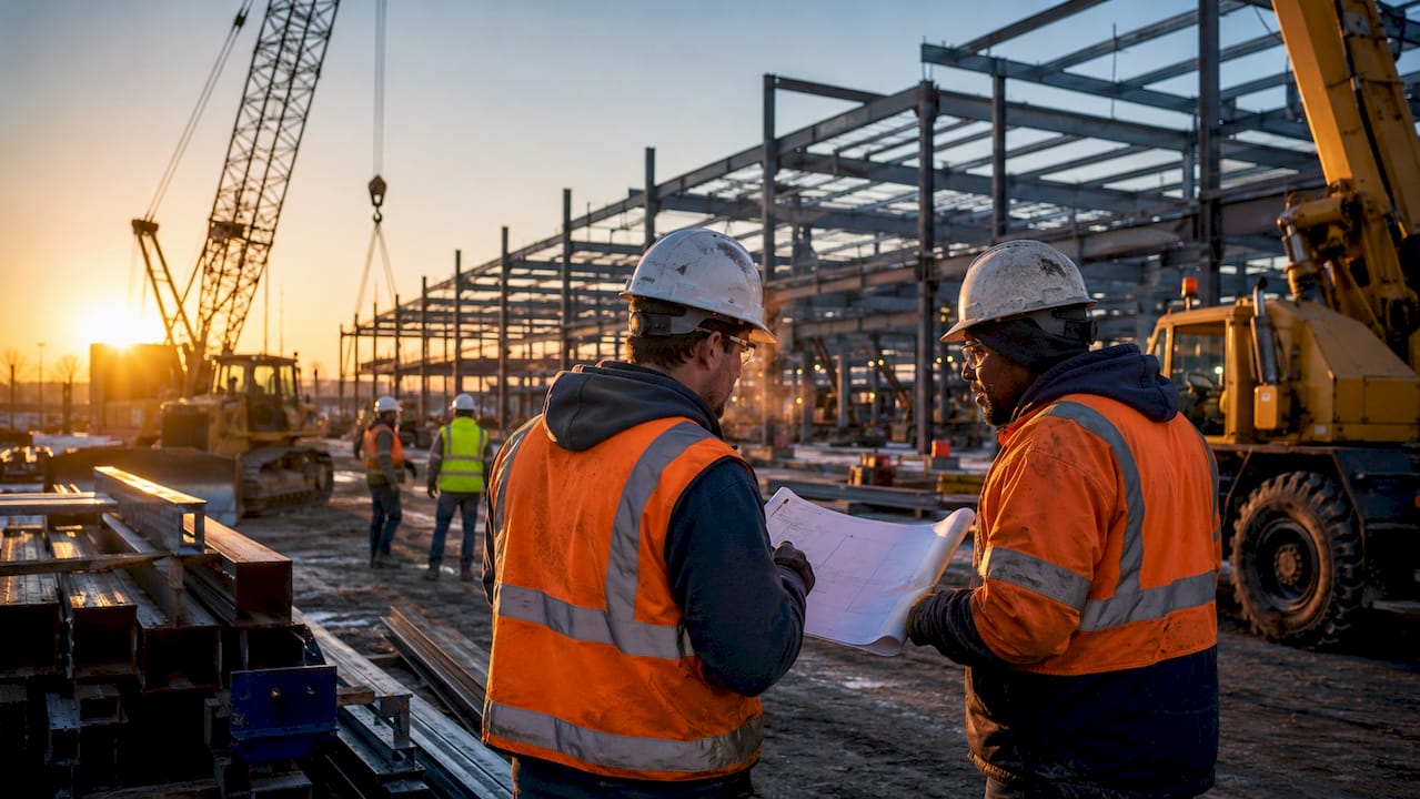 Industrial warehouse construction site in Columbus