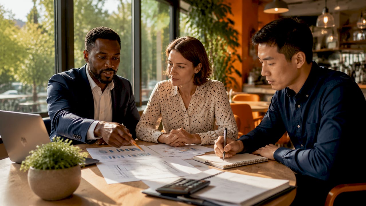 Team assessing key industrial investment risks together