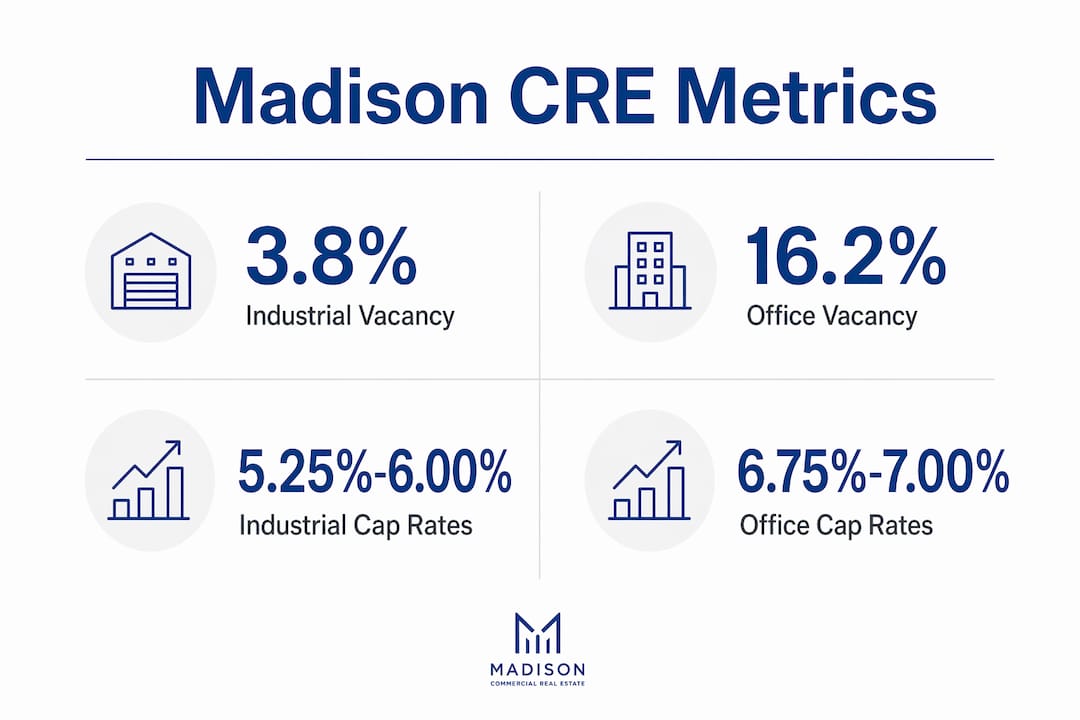 Infographic of key Madison real estate market stats