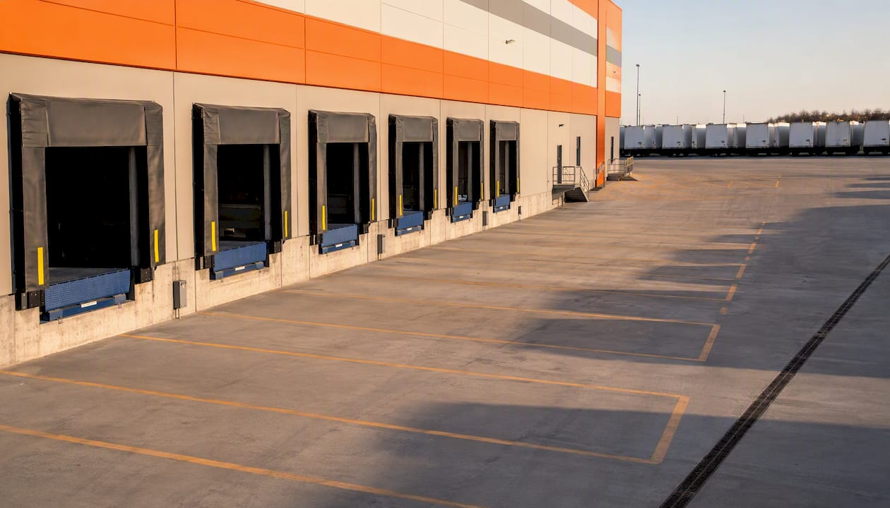 Manufacturing facility loading docks and trailer yard