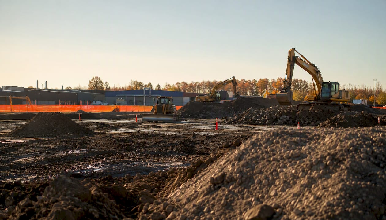 Industrial site soil remediation work