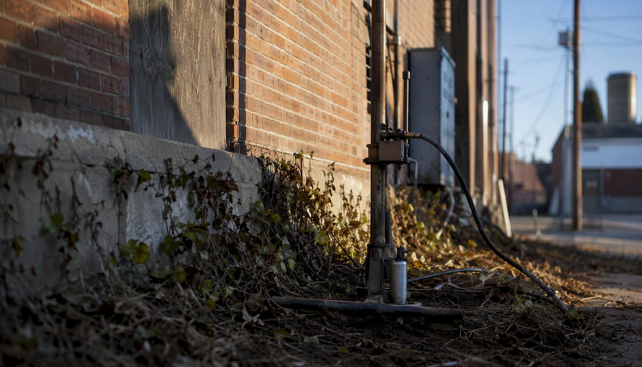 Soil sampling at older industrial building site