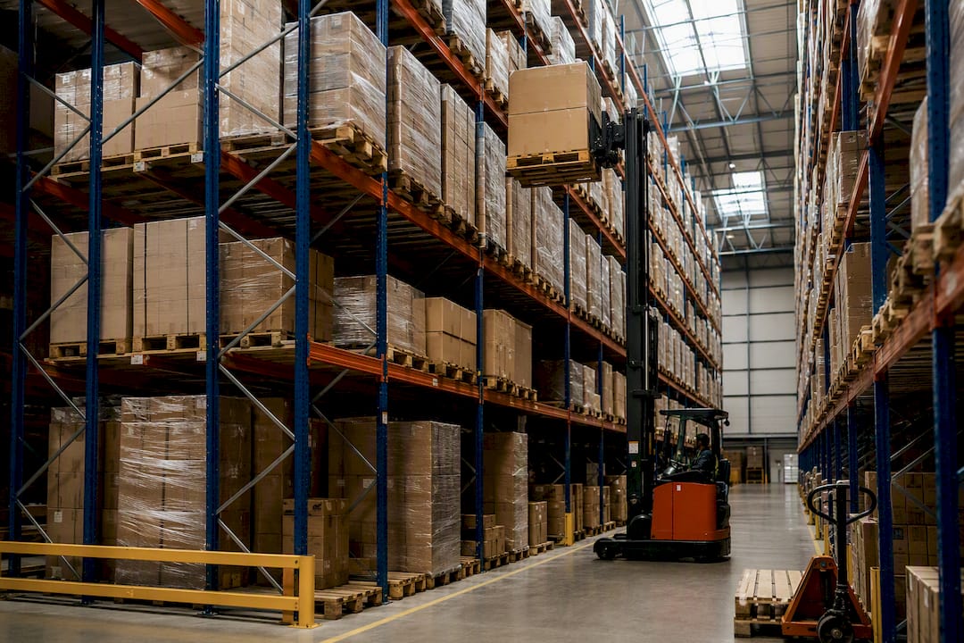Vertical warehouse racks with partial seasonal storage