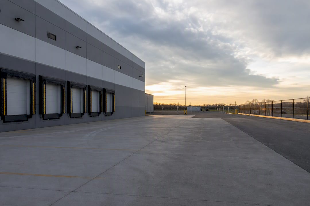 Truck loading bays and yard at Vaughan industrial submarket