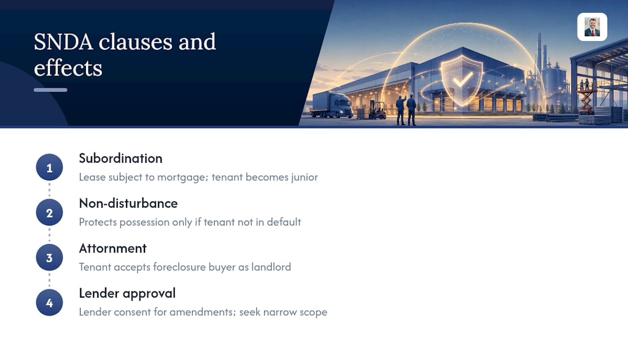 Four standard SNDA clauses and their functions