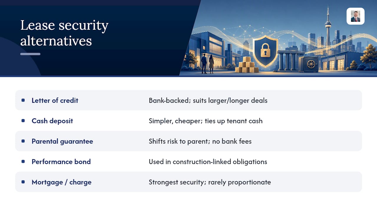 Comparison of commercial lease security options